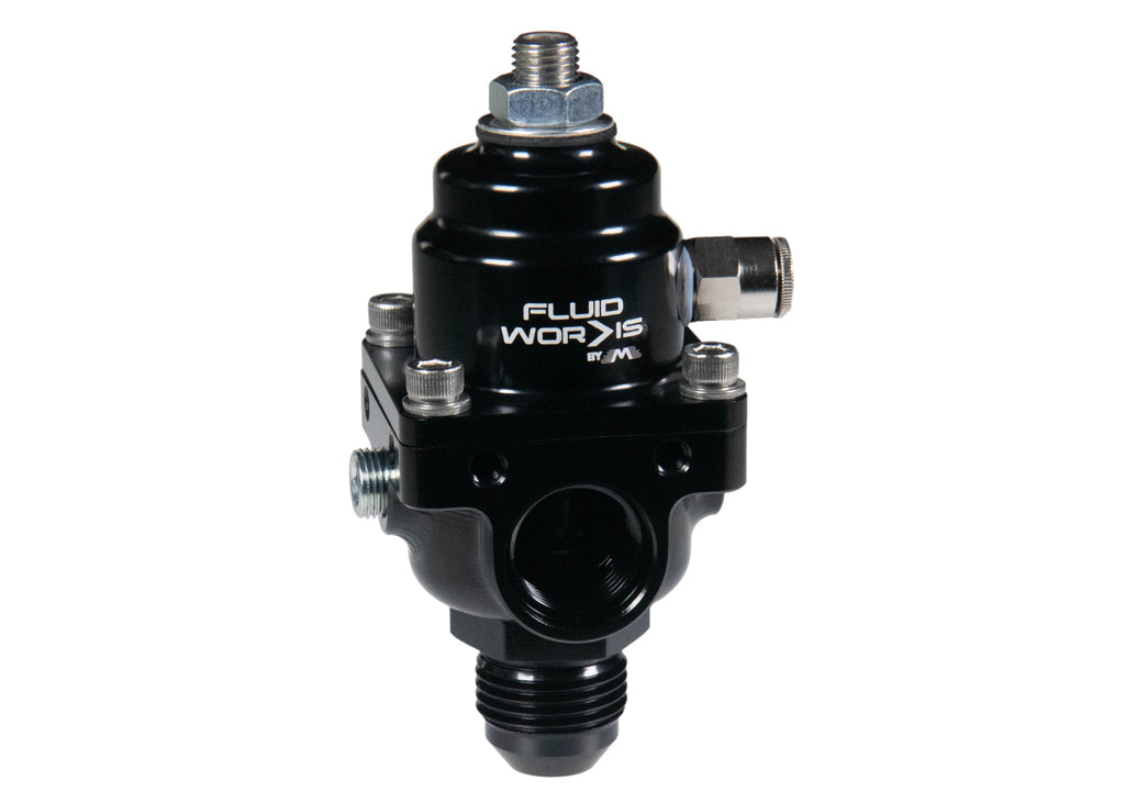 Fluidworks 3-6 gpm Fuel Pressure Regulator 35-120 psi 180 Degree Fittings-Fluidworks-Motion Raceworks