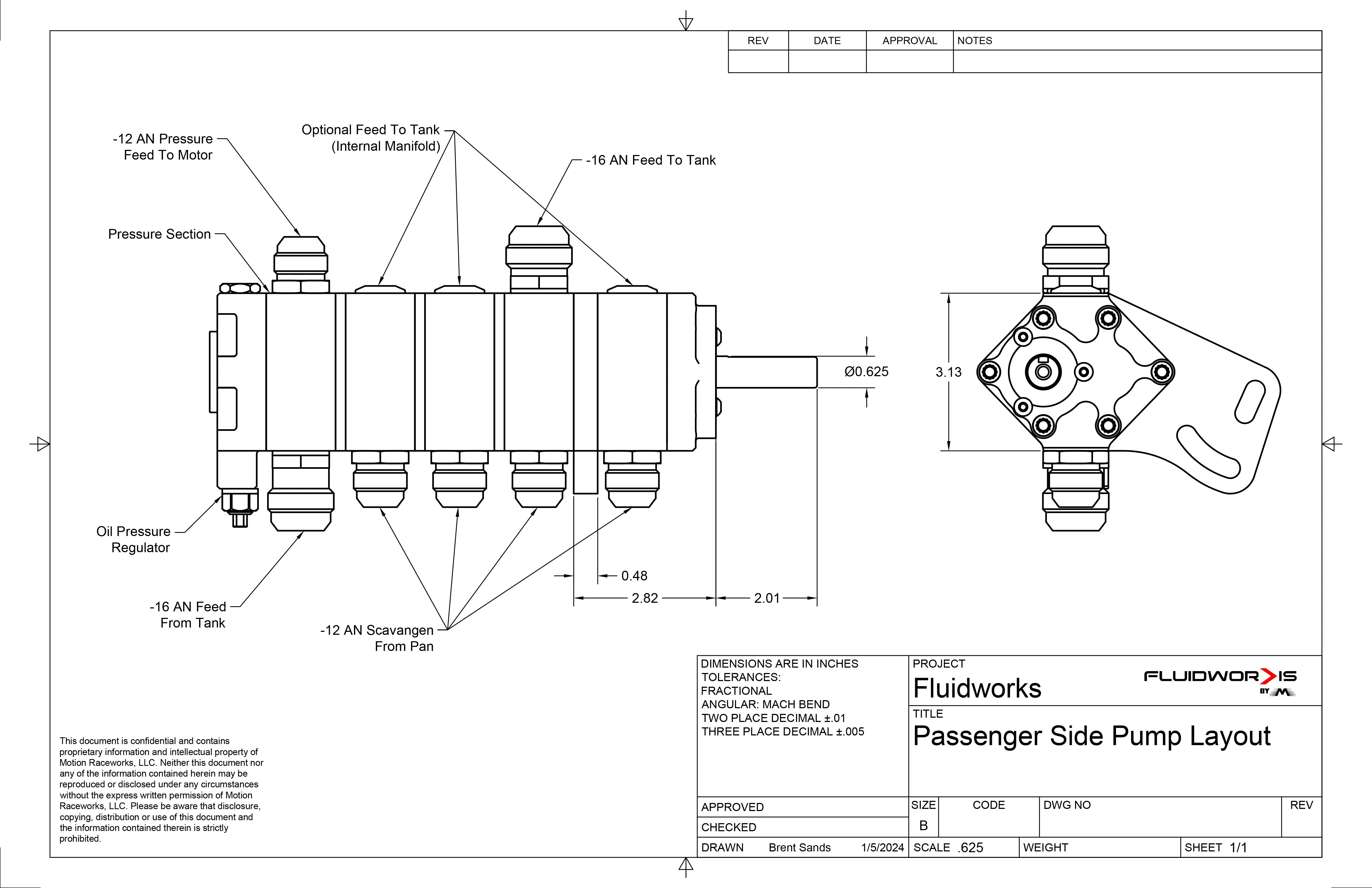 Fluidworks Single Stage Belt Drive Racing Oil Pump (Standard Rotation) 5-100-Fluidworks-Motion Raceworks