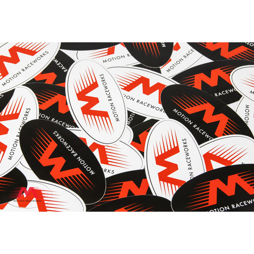 Black/White Motion Raceworks Sticker 3.5"x7.5"-Motion Raceworks-Motion Raceworks