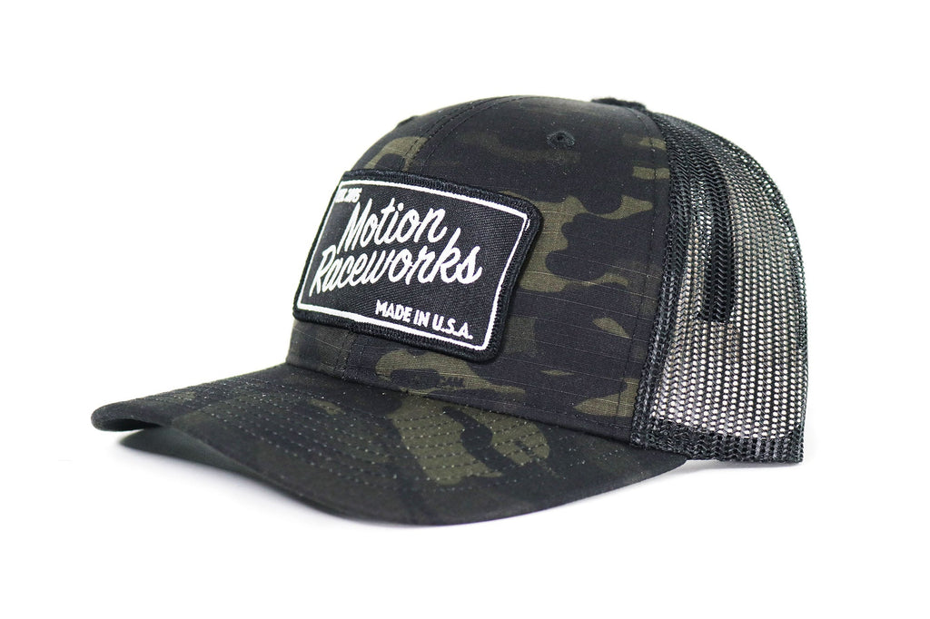 Motion Heritage Hat Black Camo/Black Mesh Snapback 95-120-Motion Raceworks-Motion Raceworks