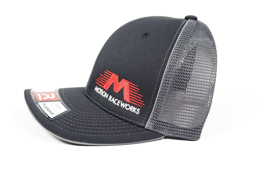 Black/Gray Flex Fit Mesh Trucker Hat 95-114-Motion Raceworks-Motion Raceworks