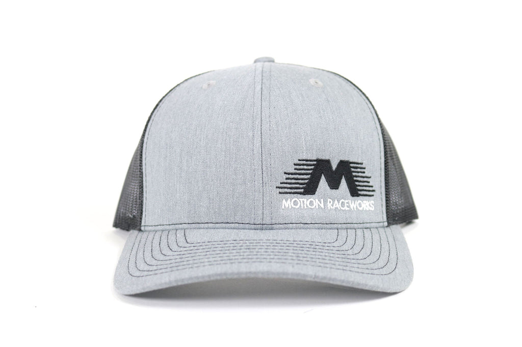 Black/Heather Gray Motion Raceworks Snapback Hat w/ Mesh Back 95-111-Motion Raceworks-Motion Raceworks